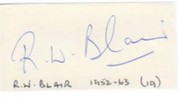 BOB BLAIR CRICKET AUTOGRAPH