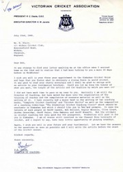FRANK TYSON (NORTHAMPTONSHIRE & ENGLAND) SIGNED LETTER