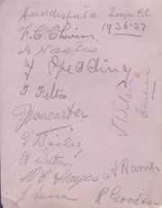 HUDDERSFIELD TOWN 1936-37 SIGNED ALBUM PAGE