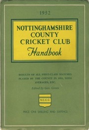 NOTTINGHAMSHIRE COUNTY CRICKET CLUB HANDBOOK 1952