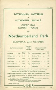 TOTTENHAM HOTSPUR V PLYMOUTH ARGYLE 1937 FOOTBALL RAILWAY HANDBILL