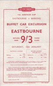 EASTBOURNE V BARKING 1950 (RAILWAY HANDBILL)