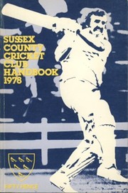 SUSSEX COUNTY CRICKET CLUB HANDBOOK 1978