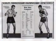 CHARLES HUMEZ V RANDOLPH TURPIN (VITAL STATISTICS) 1953 BOXING PHOTOGRAPH