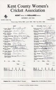 KENT WCA V HOLLAND WCA 1982 (WOMEN