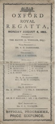 OXFORD ROYAL REGATTA 1883 OFFICIAL PROGRAMME