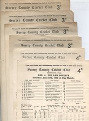BAR CRICKET SCORECARDS 1950S (THE OVAL)