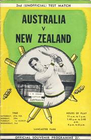AUSTRALIA V NEW ZEALAND 1960 (LANCASTER PARK) CRICKET PROGRAMME