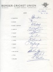 BORDER CRICKET UNION 1983