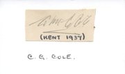 COLIN COLE (KENT) CRICKET AUTOGRAPH