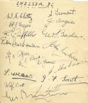 CHELSEA FOOTBALL CLUB - LATE 1930S SIGNED ALBUM PAGE