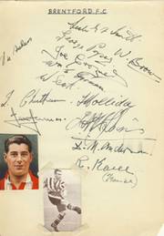 BRENTFORD FOOTBALL CLUB - LATE 1930S SIGNED ALBUM PAGE