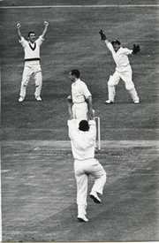 ENGLAND V AUSTRALIA 1961 (MAY CAUGHT BY GROUT) CRICKET PHOTOGRAPH