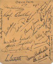 CHELSEA FOOTBALL CLUB 1950 SIGNED ALBUM PAGE