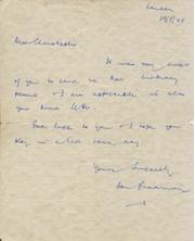 DON BRADMAN 1948 (JUST AFTER HIS LAST TEST MATCH) HANDWRITTEN LETTER