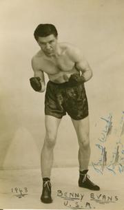 BENNY EVANS (USA) SIGNED BOXING PHOTOGRAPH 1948
