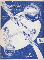 CARMEN BASILIO V SUGAR RAY ROBINSON 1958 BOXING PROGRAMME