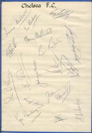 CHELSEA FOOTBALL CLUB 1948 AUTOGRAPH SHEET 