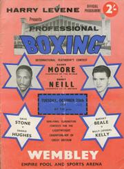DAVEY MOORE V BOBBY NEIL 1959 BOXING PROGRAMME