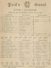 ETON V HARROW 1889 CRICKET SCORECARD