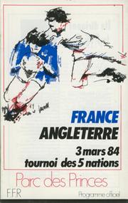 FRANCE V ENGLAND 1984 RUGBY PROGRAMME