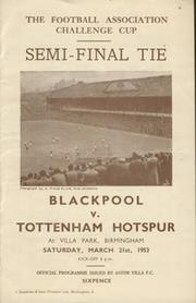BLACKPOOL V TOTTENHAM HOTSPUR 1953 (F.A. CUP SEMI-FINAL) FOOTBALL PROGRAMME