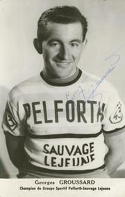 GEORGES GROUSSARD SIGNED CYCLING POSTCARD