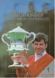 WORLD MATCH PLAY CHAMPIONSHIP 1993 GOLF PROGRAMME