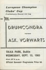 DRUMCONDRA V ASK. VORWARTS 1965 FOOTBALL PROGRAMME