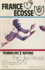 FRANCE V SCOTLAND 1979 RUGBY PROGRAMME