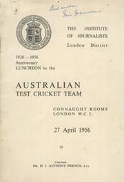 AUSTRALIAN TEST CRICKET TEAM 1956 SIGNED LUNCHEON MENU