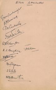 ETON RAMBLERS 1930S SIGNED CRICKET ALBUM PAGE - INCLUDING GUBBY ALLEN