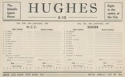 BORDER V ENGLAND 1956-57 CRICKET SCORECARD