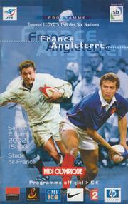 FRANCE V ENGLAND 2002 RUGBY UNION PROGRAMME
