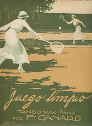 TENNIS COLOURED LITHOGRAPH - "JUEGO LIMPIO" SHEET MUSIC