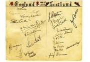 ENGLAND V SCOTLAND 1944 SIGNED ALBUM PAGE