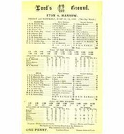 ETON V HARROW 1906 CRICKET SCORECARD