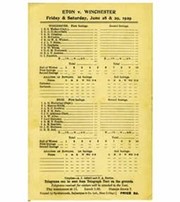 ETON V WINCHESTER 1929 CRICKET SCORECARD