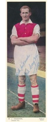 WJ CRAYSTON (ARSENAL & ENGLAND) SIGNED TOPICAL TIMES CARD