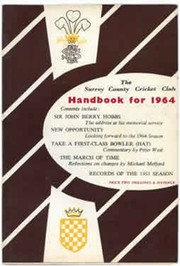 SURREY COUNTY CRICKET CLUB HANDBOOK FOR 1964