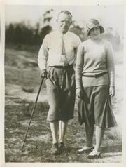 GLENNA COLLETT AND HER HUSBAND 1931 PRESS GOLF PHOTOGRAPH 