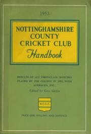 NOTTINGHAMSHIRE COUNTY CRICKET CLUB HANDBOOK 1953