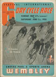 6 DAY CYCLE RACE 1951 (WEMBLEY) CYCLING PROGRAMME