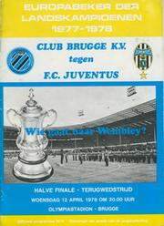 CLUB BRUGGE V JUVENTUS 1978 (EUROPEAN CUP SEMI-FINAL) FOOTBALL PROGRAMME