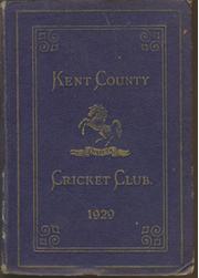 KENT COUNTY CRICKET CLUB 1929 [BLUE BOOK]