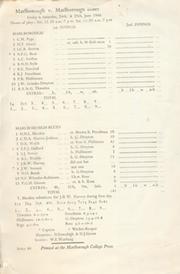 MARLBOROUGH V MARLBOROUGH BLUES 1966 CRICKET SCORECARD