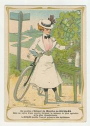 CYCLING ADVERTISING CARD - ALCOOL DE MENTHE DE RICQLES C. 1900