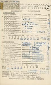 BRONDESBURY V CATERPILLARS 1954 CRICKET SCORECARD - LEN MUNCER