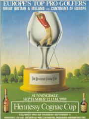 HENNESSY COGNAC CUP 1980 (SUNNINGDALE) GOLF PROGRAMME - SIGNED BY BALLESTEROS, LANGER, LYLE ETC.