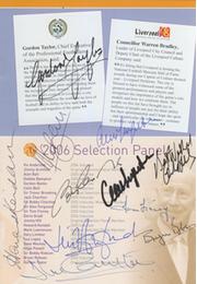 NATIONAL FOOTBALL MUSEUM HALL OF FAME DINNER MENU 2006 - PROFUSELY SIGNED